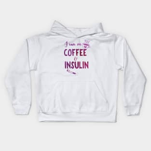 Coffee and Insulin - purple Kids Hoodie